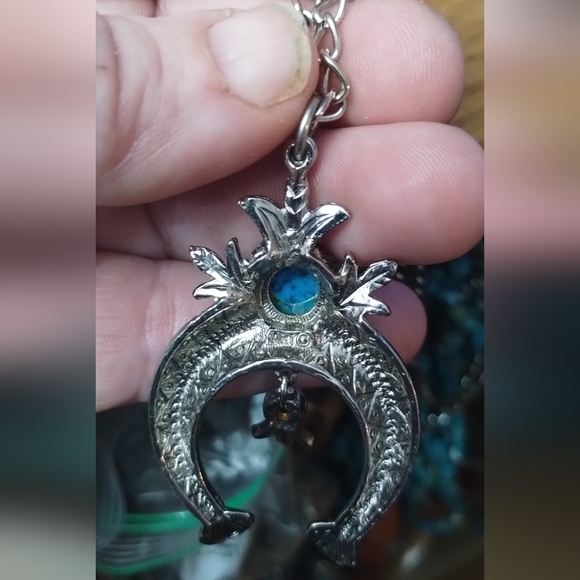 Vintage 1960s ART Arthur Pepper Faux Turquoise Squashblossom Necklace - Picture 5 of 5